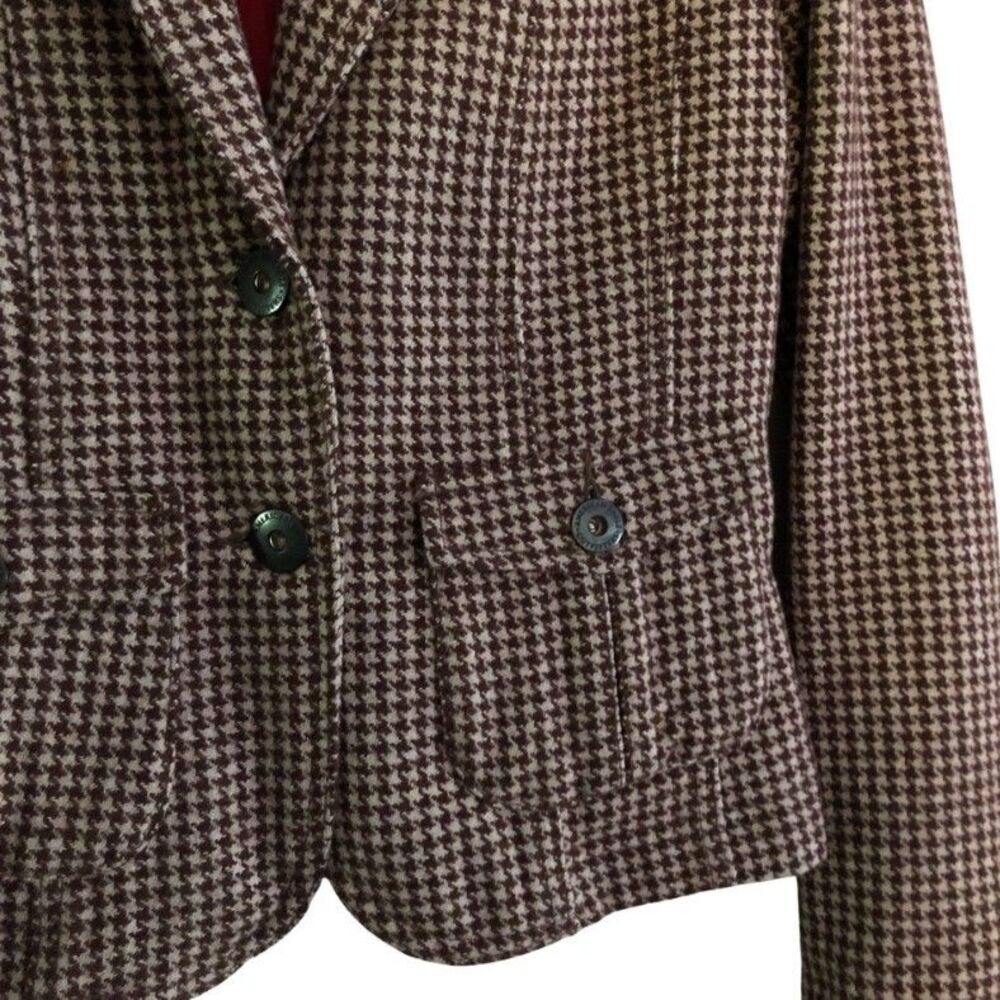 American Eagle Houndstooth Wool Blazer Womens Sz S Y2K Ivy League Heritage Prep - Picture 6 of 16